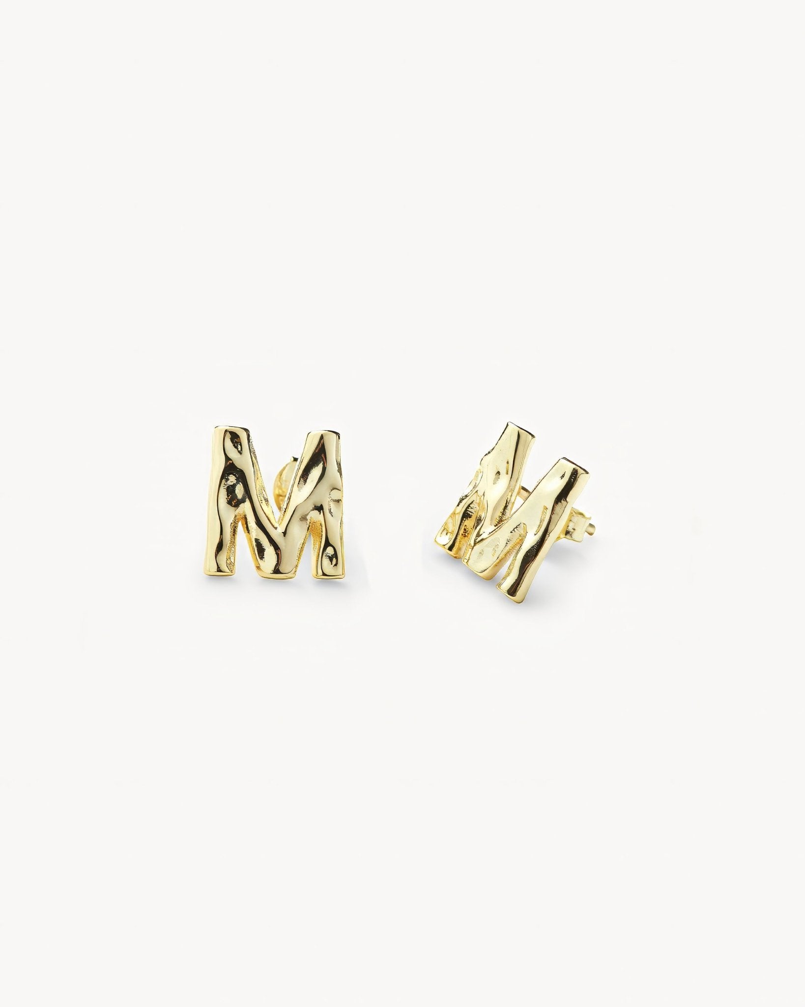 Monogram Letter Charm Stud Earrings