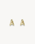 Monogram Studs in Gold