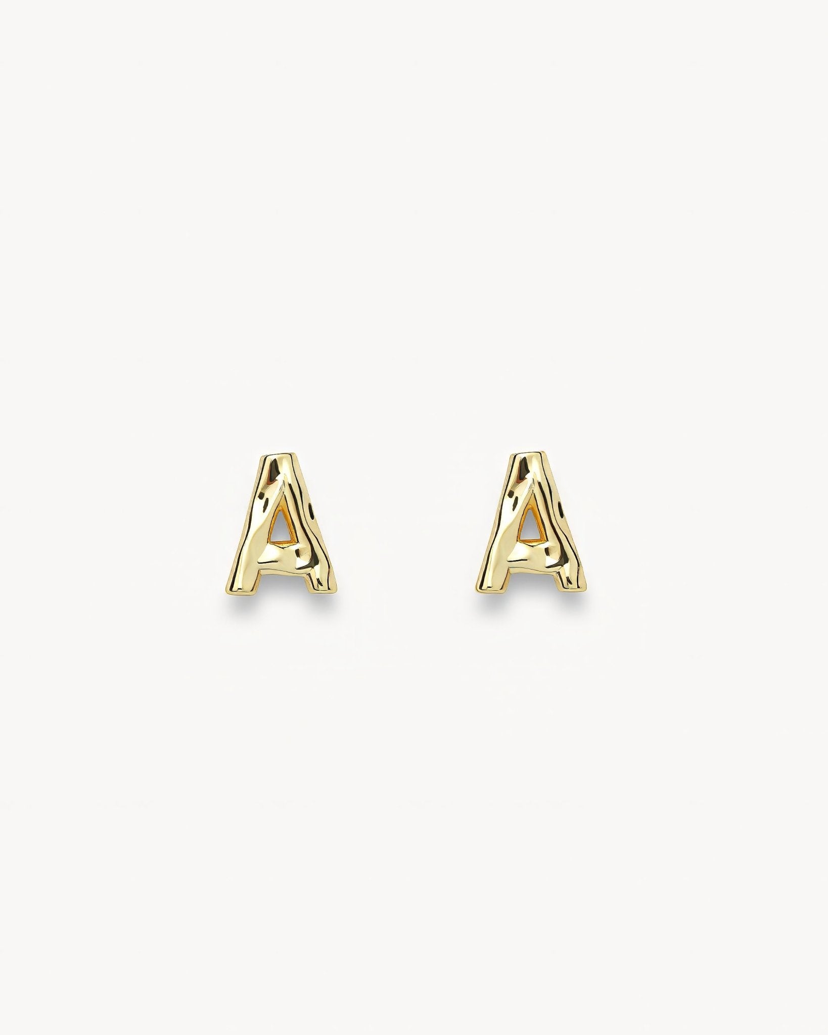 Monogram Letter Charm Stud Earrings