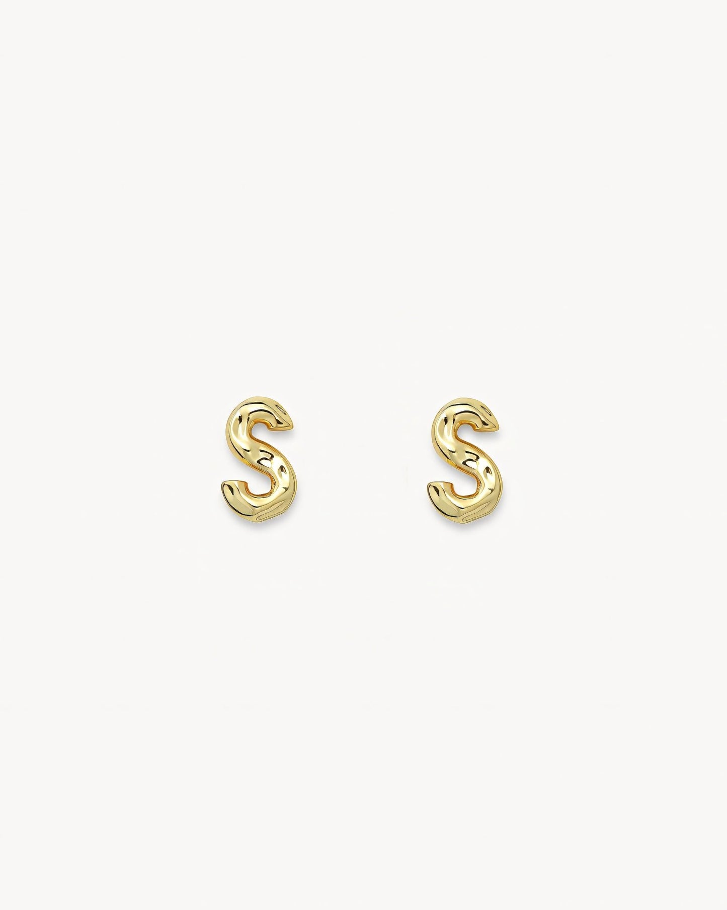 Monogram Letter Charm Stud Earrings