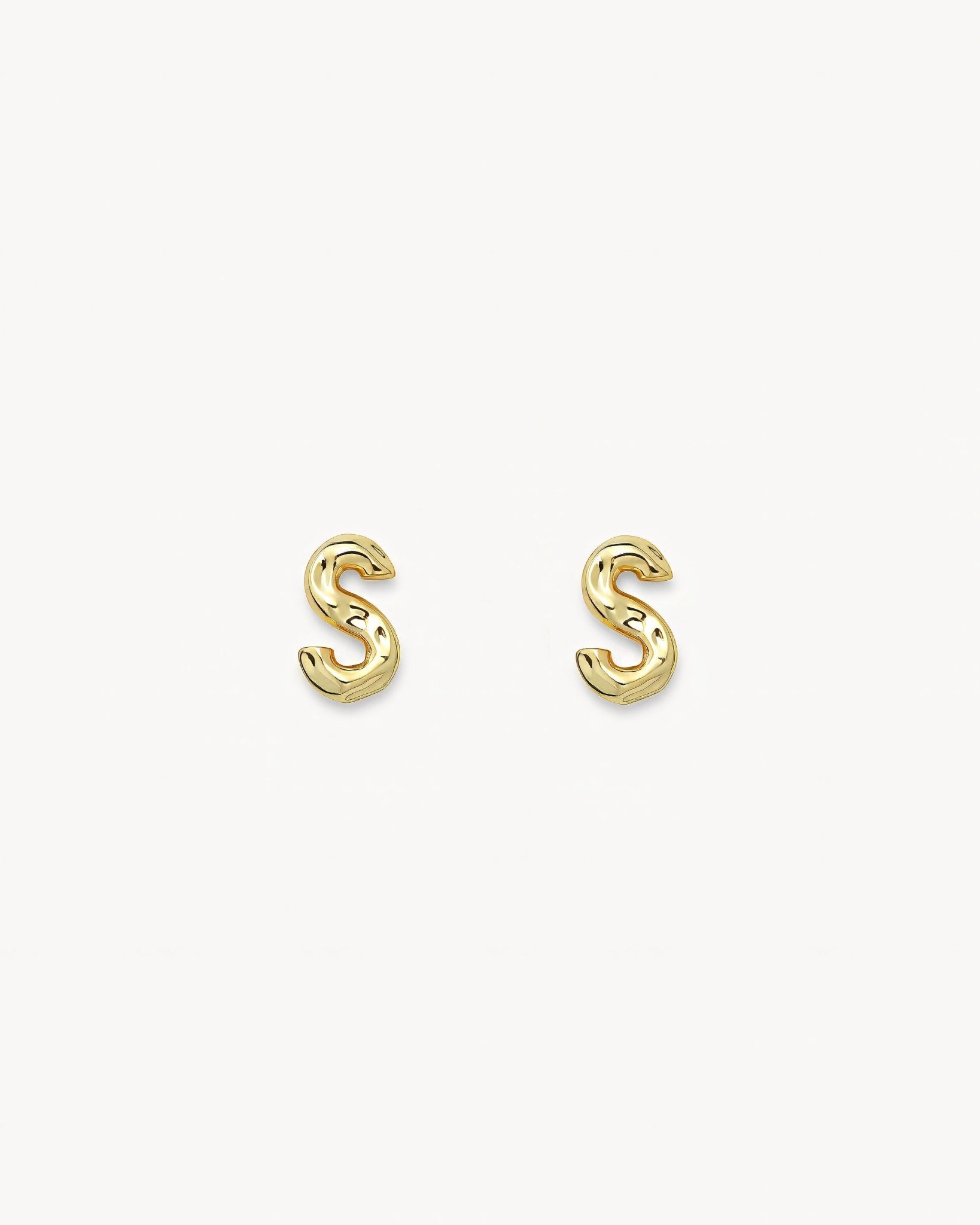 Monogram Letter Charm Stud Earrings