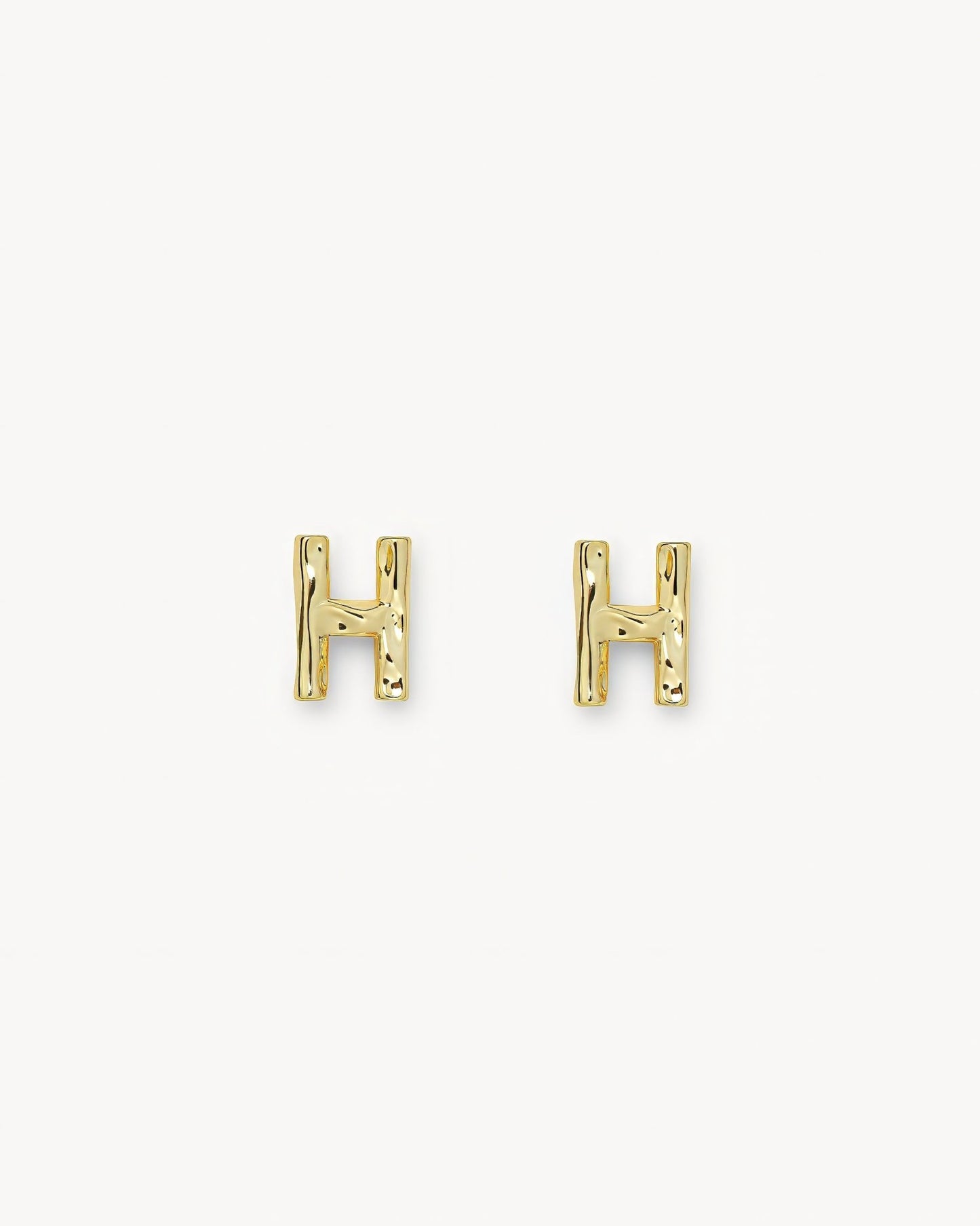 Monogram Letter Charm Stud Earrings