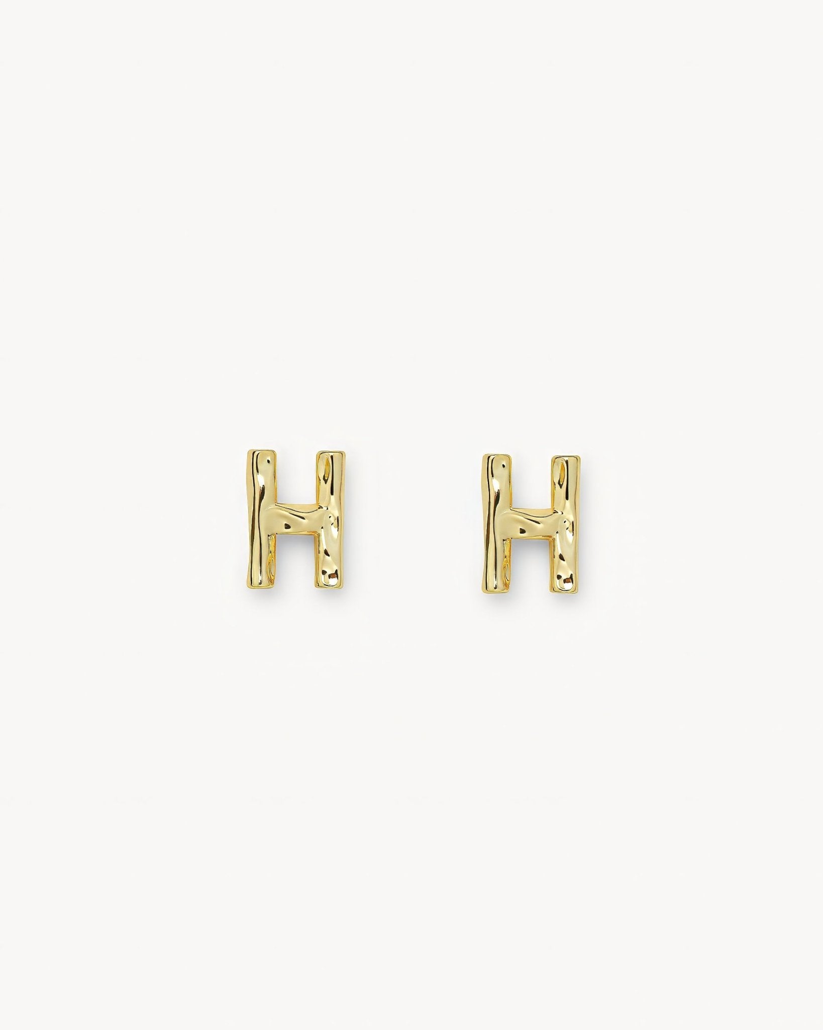Monogram Letter Charm Stud Earrings