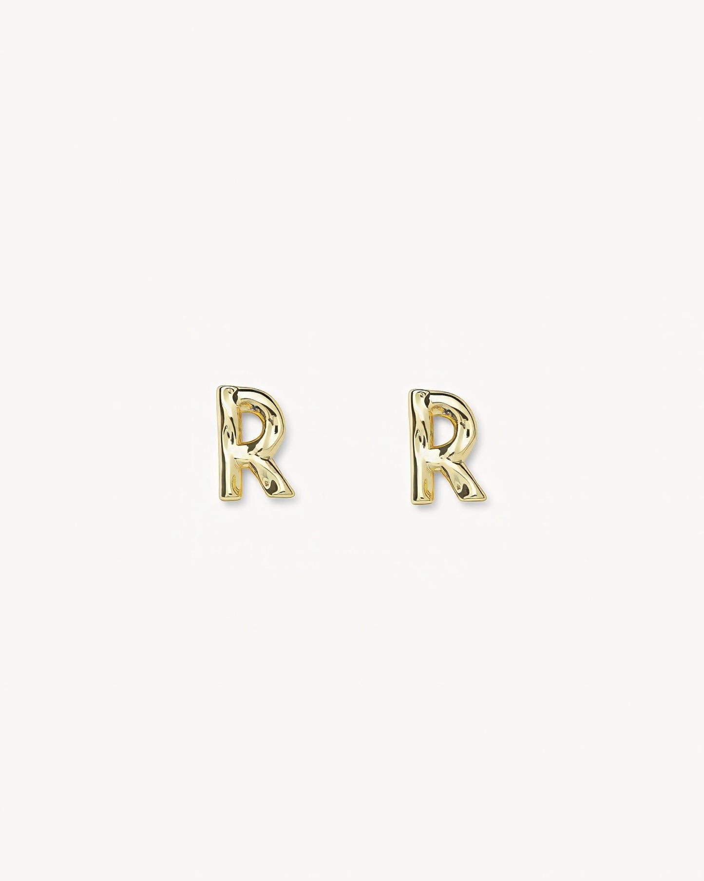 Monogram Letter Charm Stud Earrings