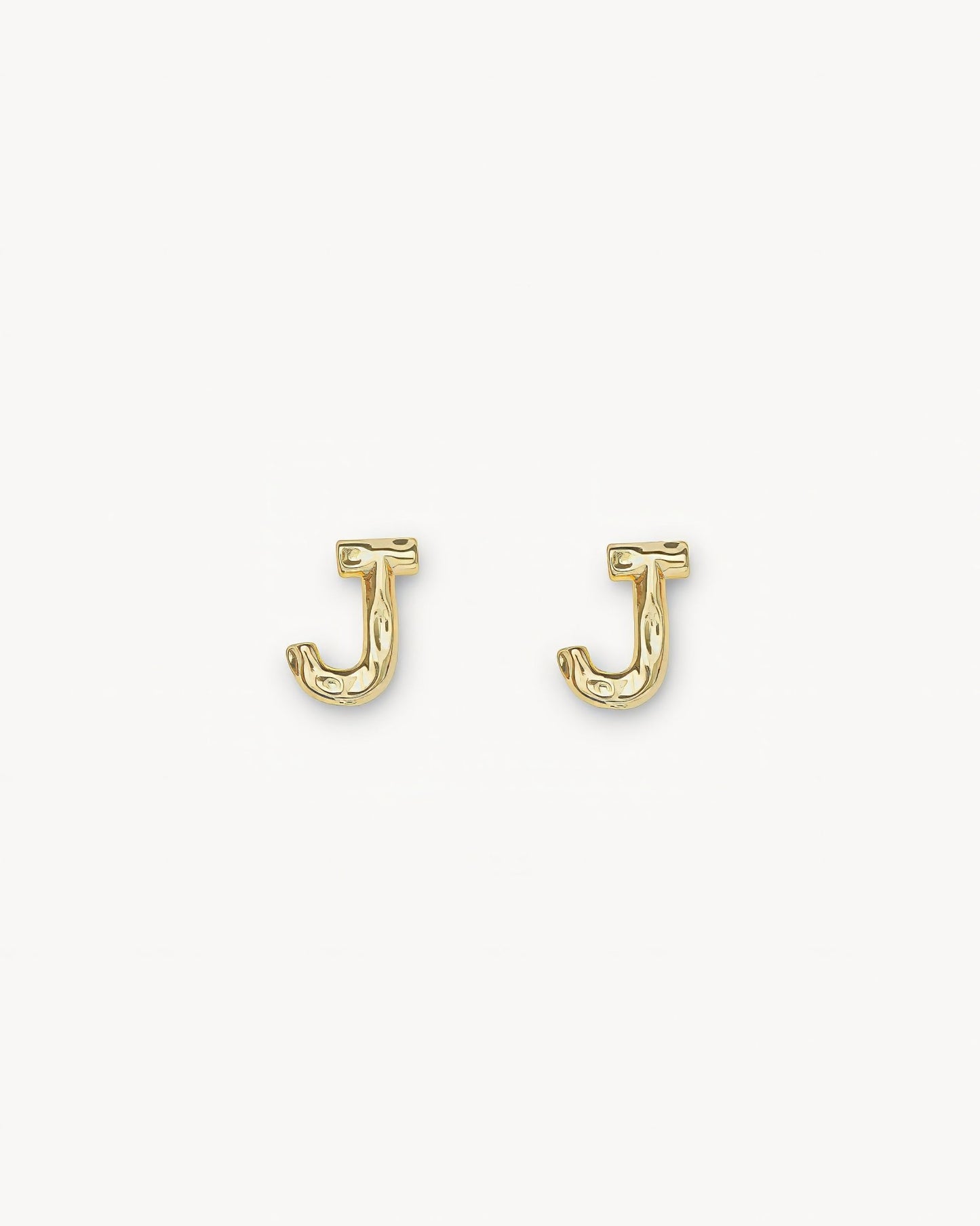 Monogram Letter Charm Stud Earrings