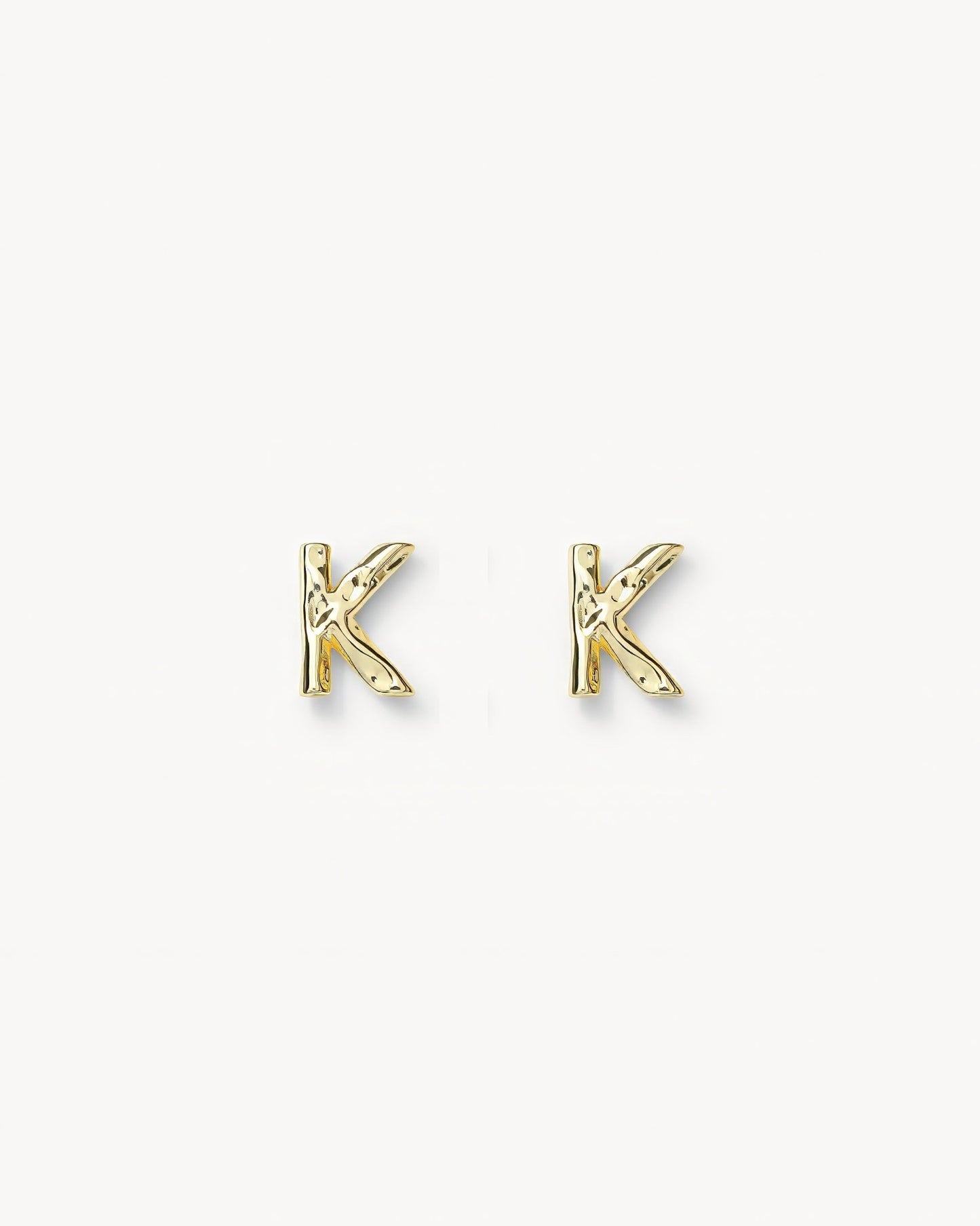 Monogram Letter Charm Stud Earrings