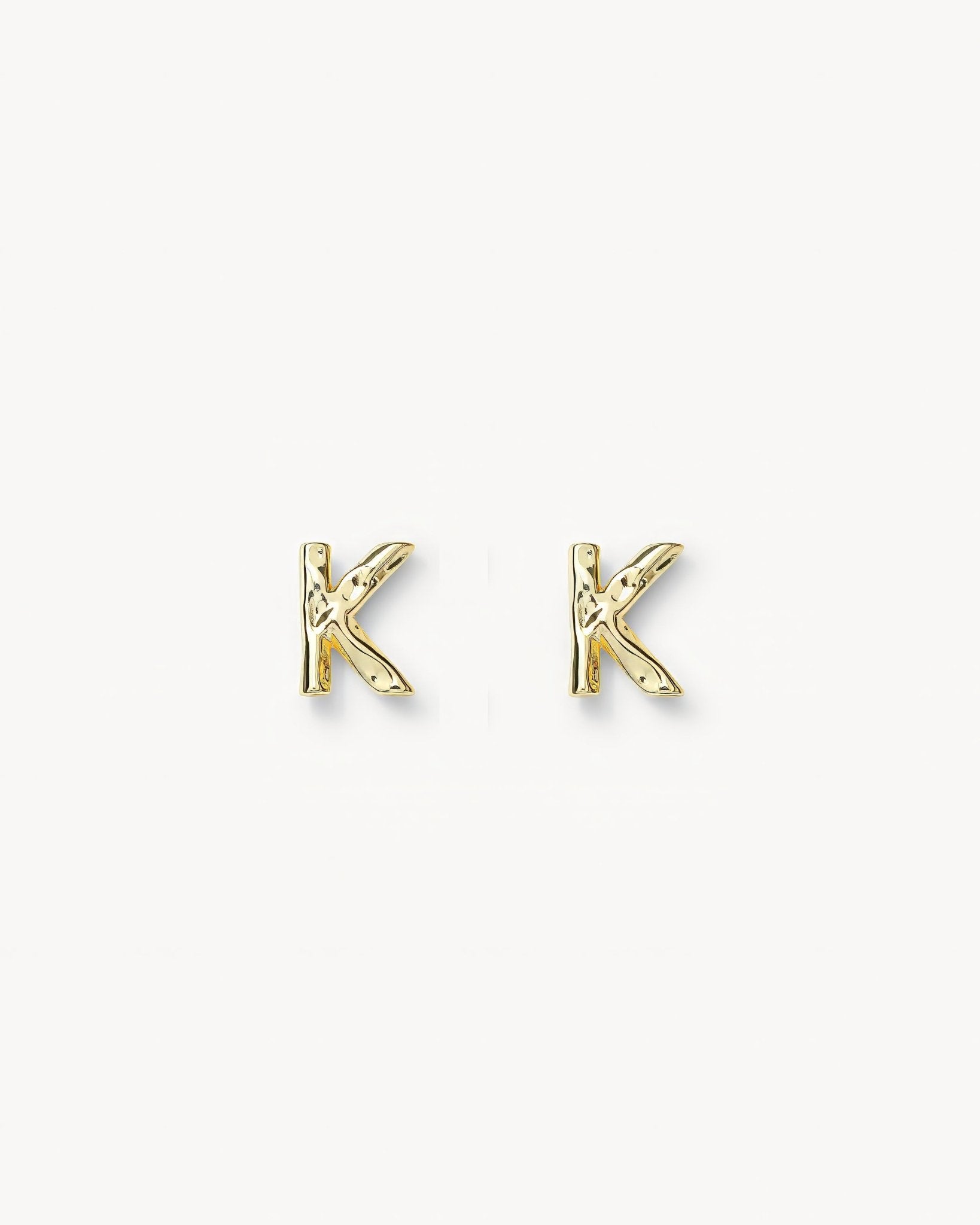 Monogram Letter Charm Stud Earrings