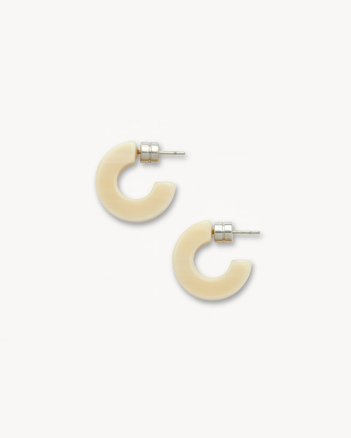 Muse Hoop Earrings in Alabaster