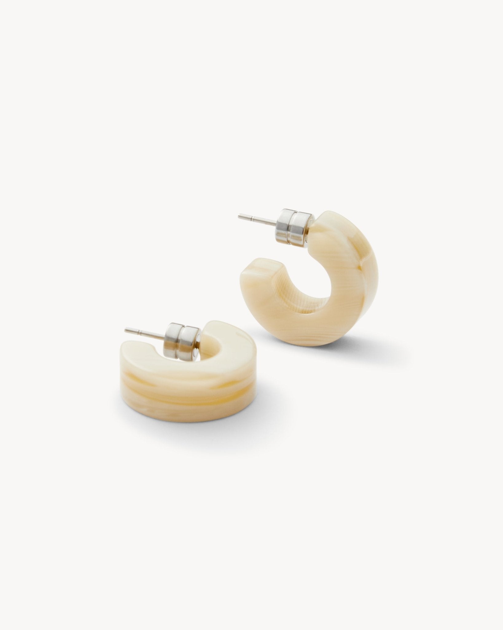 Muse Hoop Earrings in Alabaster