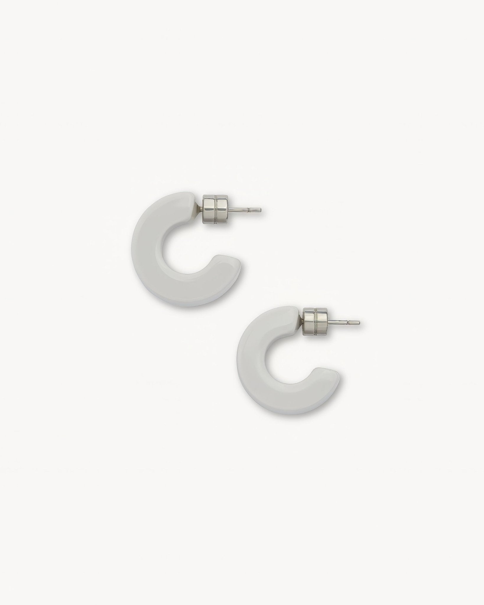 Muse Hoop Earrings in Light Grey