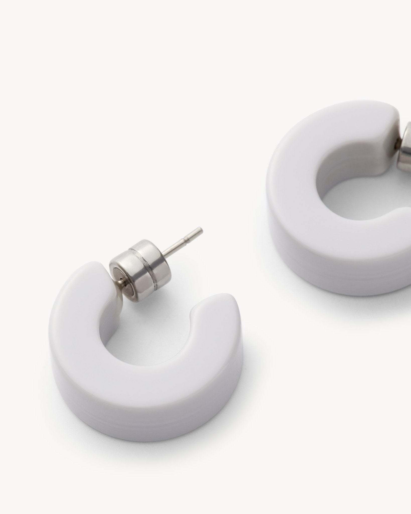 Muse Hoop Earrings in Light Grey