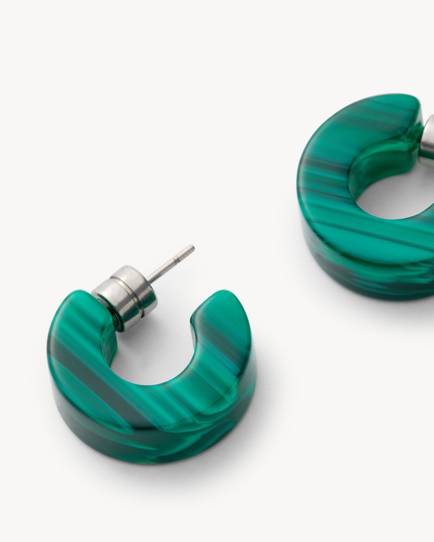 Muse Hoop Earrings in Malachite