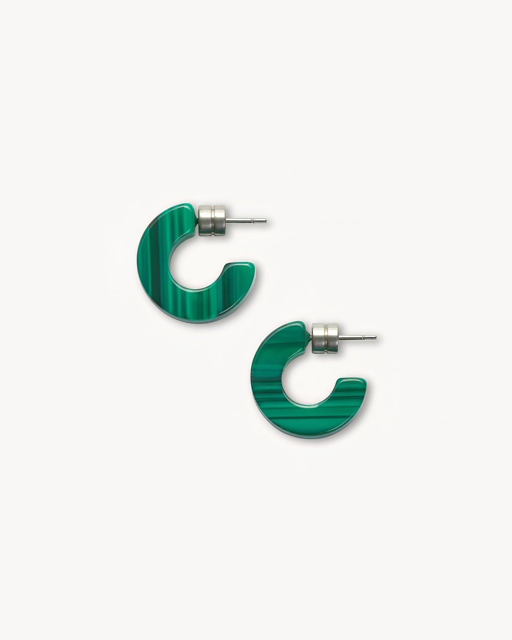 Muse Hoop Earrings in Malachite