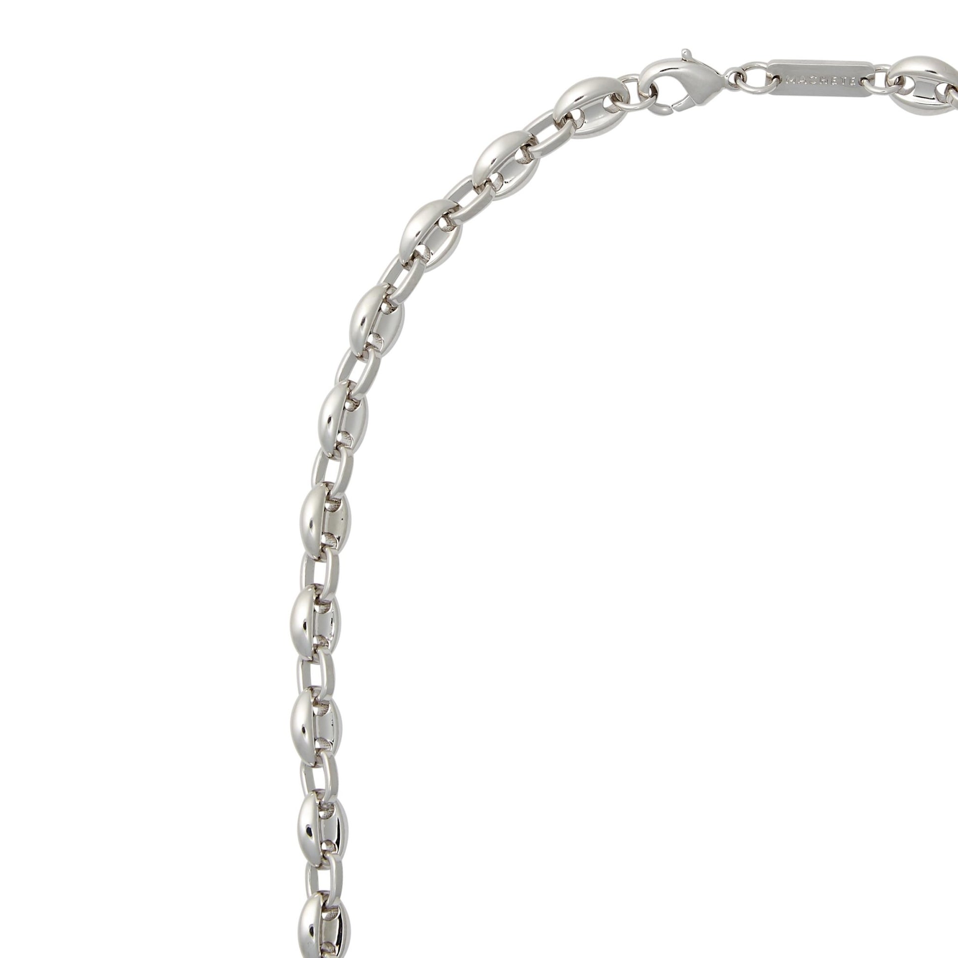 Petite Coffee Bead Necklace in Silver