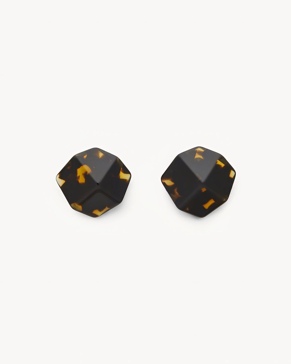 Sculpture Stud Earrings in Dark Tortoise
