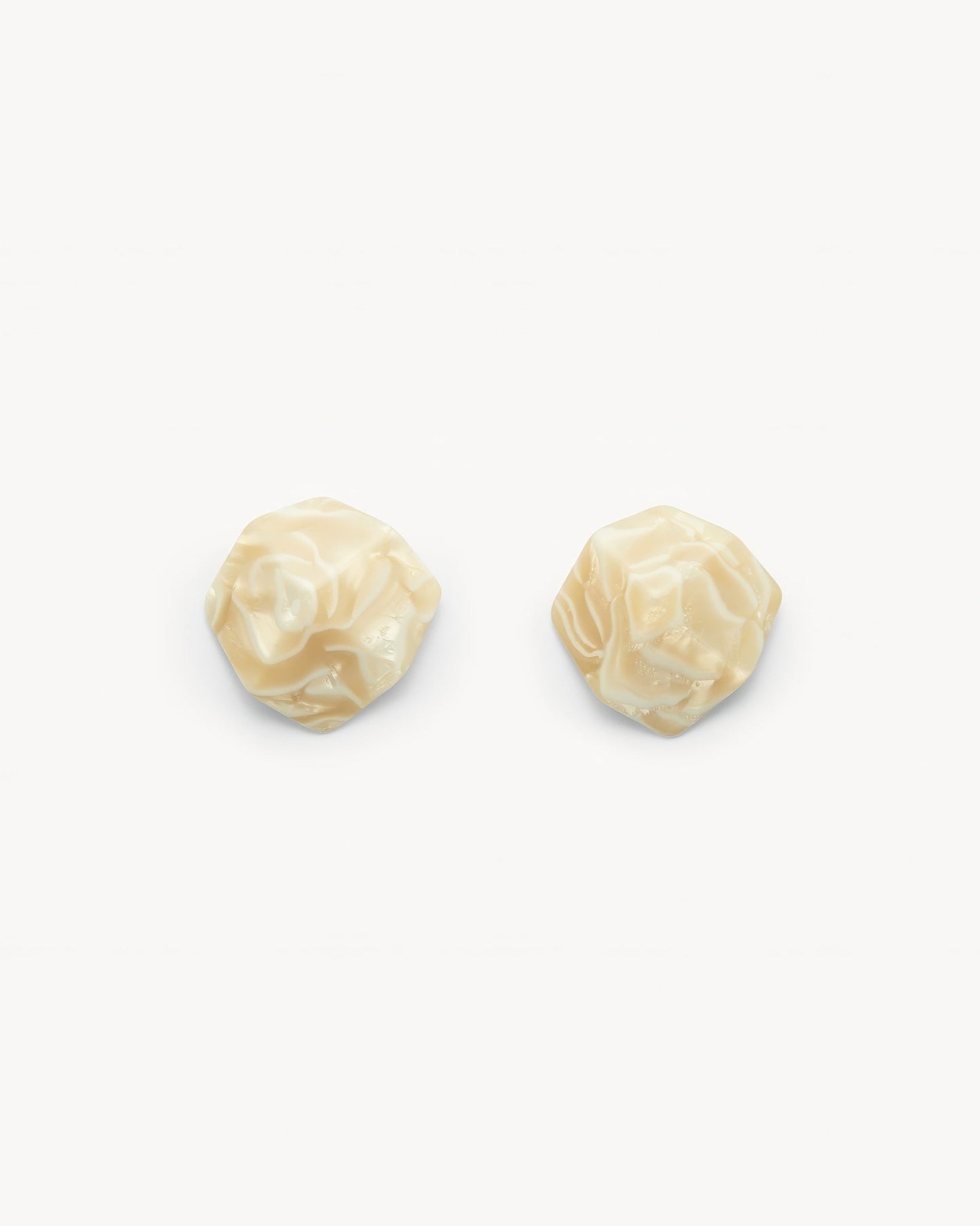 Sculpture Stud Earrings in Ivory