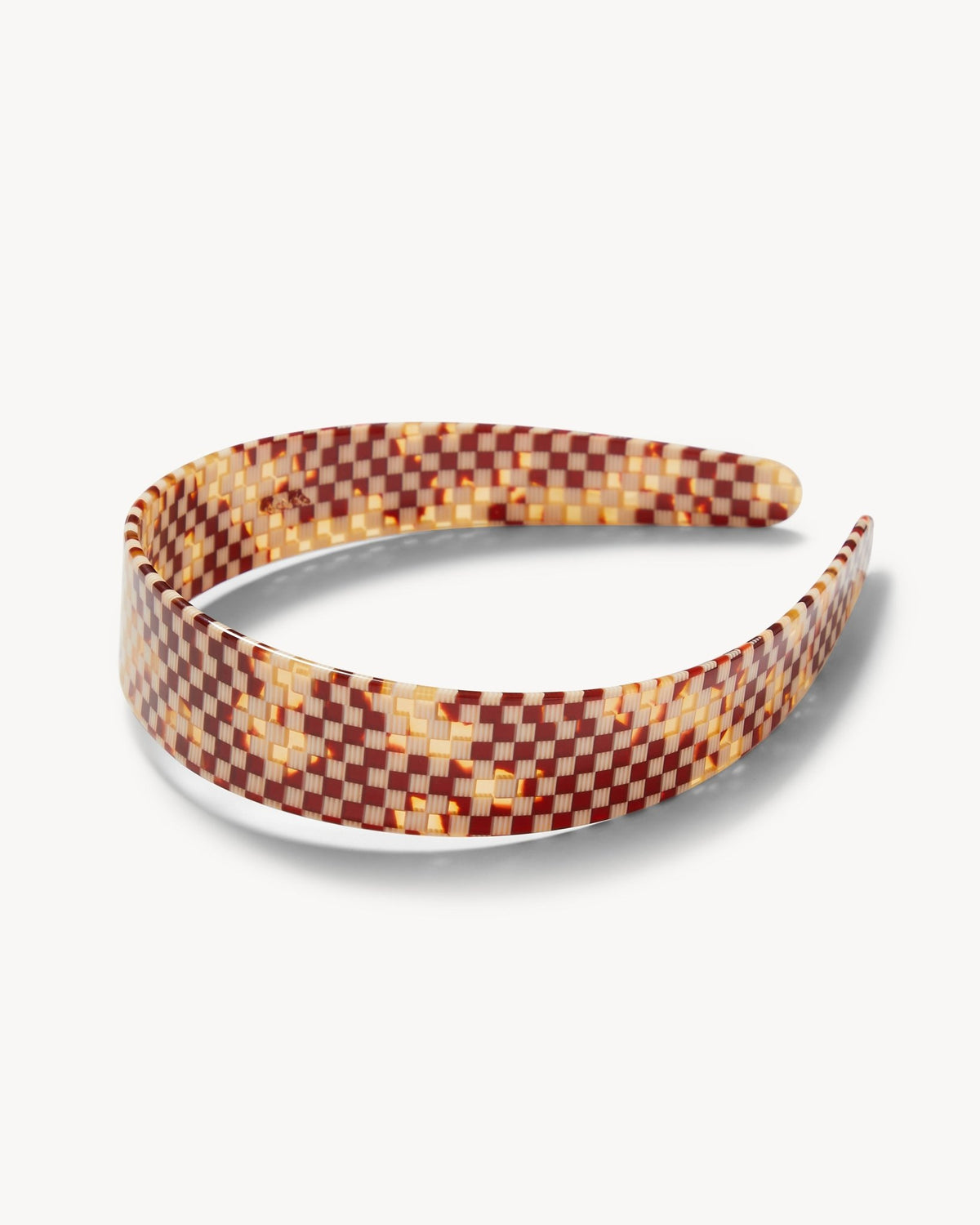 Wide Headband in Tortoise Checker - MACHETE